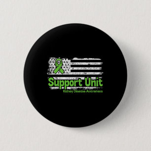 Disease Support Unit Flag Kidney Disease Awareness 6 Cm Round Badge