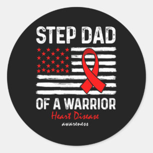 Disease Survivor Support Step Dad Of A Warrior Classic Round Sticker
