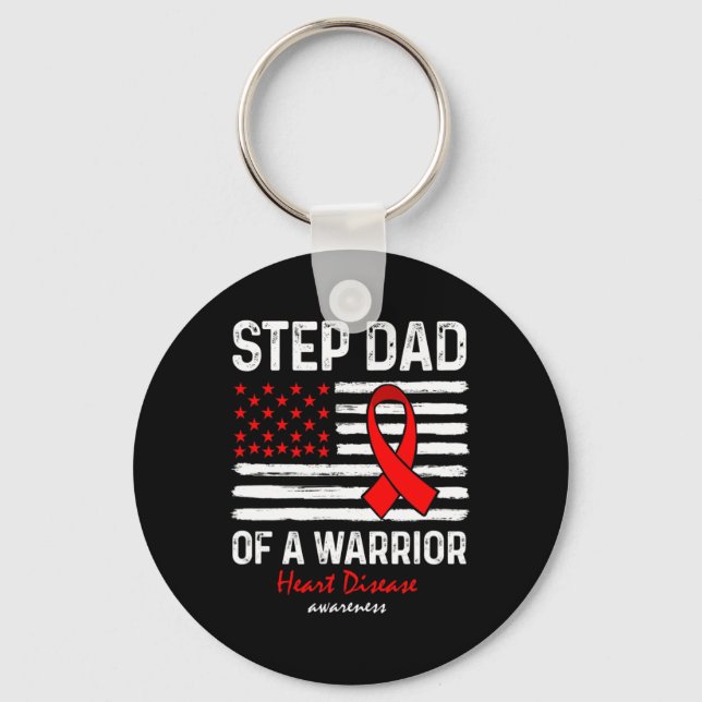 Disease Survivor Support Step Dad Of A Warrior  Key Ring (Front)