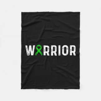 Disease Warrior Awareness Green Ribbon  Fleece Blanket