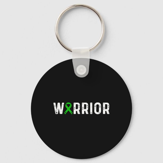 Disease Warrior Awareness Green Ribbon  Key Ring (Front)