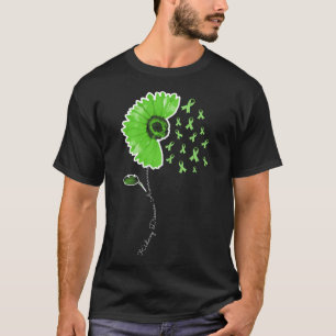 Disease Warrior Green Ribbon Sunflower Cute  T-Shirt