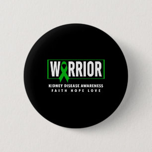 Disease Warrior - Kidney Disease Awareness 6 Cm Round Badge