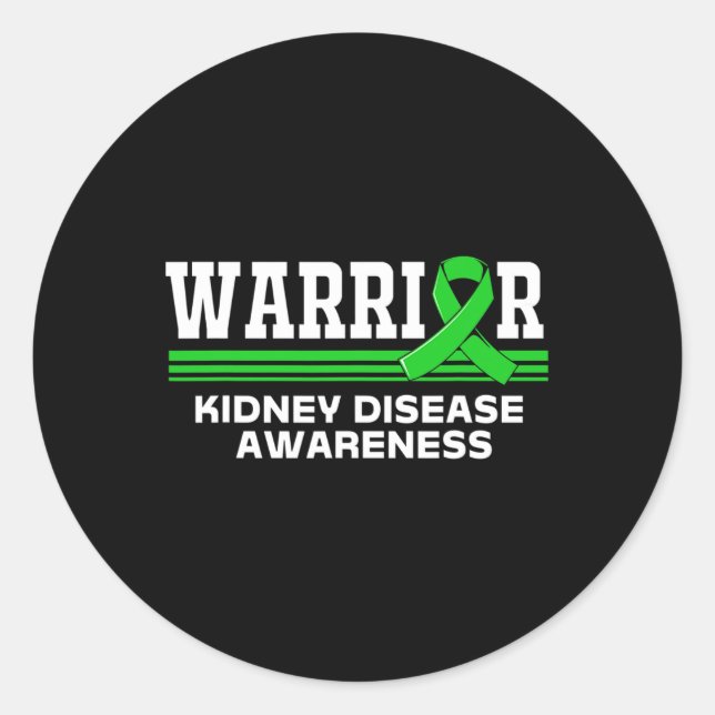 Disease Warrior Kidney Disease Awareness Kids  Classic Round Sticker (Front)