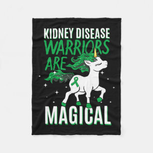Disease Warrior Magical Unicorn Green Organ Donor Fleece Blanket