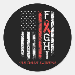 Disease Warrior Us Flag Classic Round Sticker