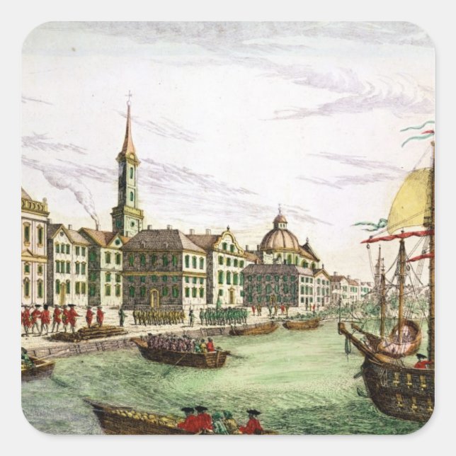 Disembarking of the English Troops Square Sticker (Front)