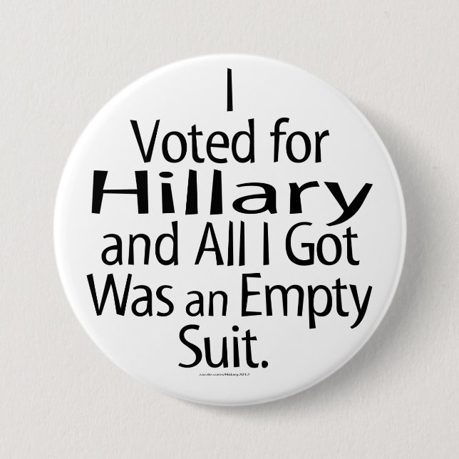 Disgruntled Hillary Supporter 7.5 Cm Round Badge (Front)
