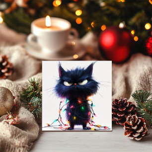 Disgruntled Holiday Kitty Holiday Card