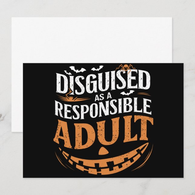 Disguised As A Responsible Adult Halloween Invitation (Front/Back)