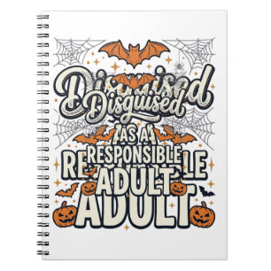 Disguised as a Responsible Adult Halloween Vector Notebook