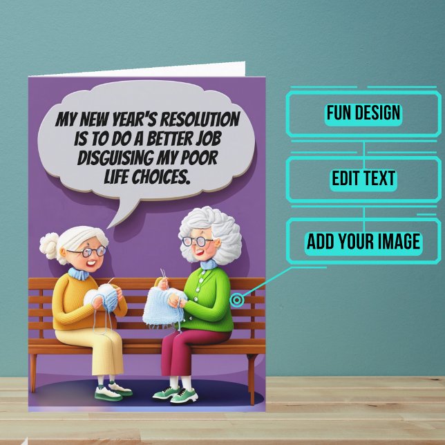 Disguising Poor Choices in the New Year  Card (Start the year off right by sending your loved ones this fun card.)