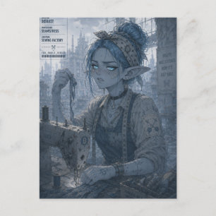 Disgust / Seamstress / Sewing Factory Postcard
