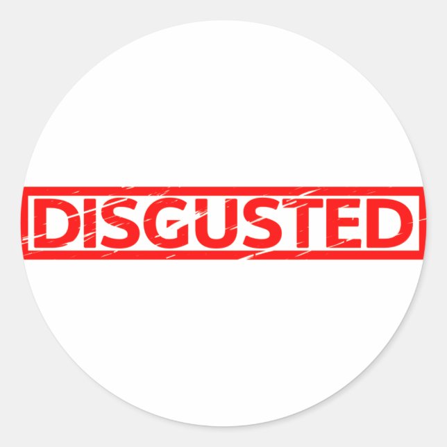 Disgusted Stamp Classic Round Sticker (Front)