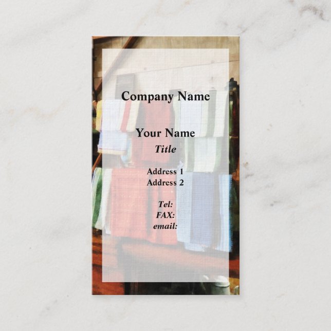 Dish Cloths For Sale Business Card (Front)