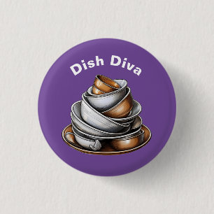 Dish Diva 3 Cm Round Badge
