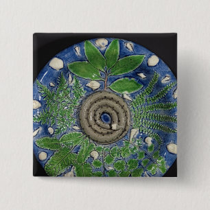 Dish, Palissy Ware 15 Cm Square Badge