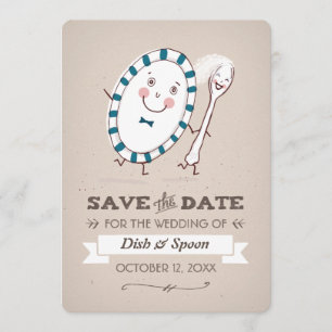 Dish Runs Away with Spoon Wedding Save the Date
