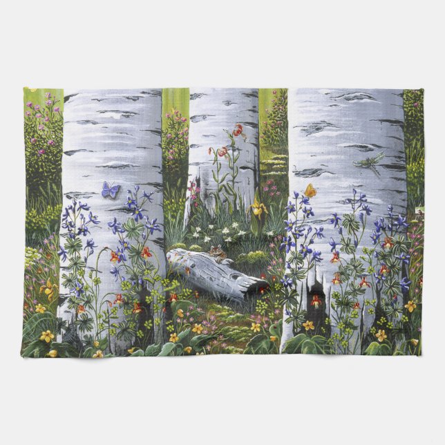 Dish Towel "Old Aspen Grove" (Horizontal)