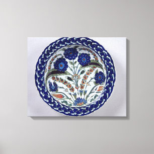 Dish with a floral decoration, Iznik Canvas Print
