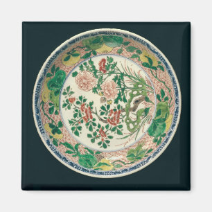 Dish with famille verte decoration magnet