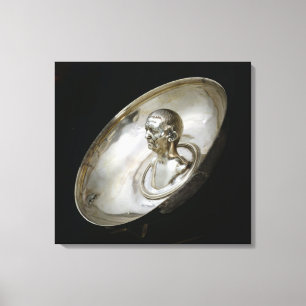 Dish with the bust of a man inside canvas print