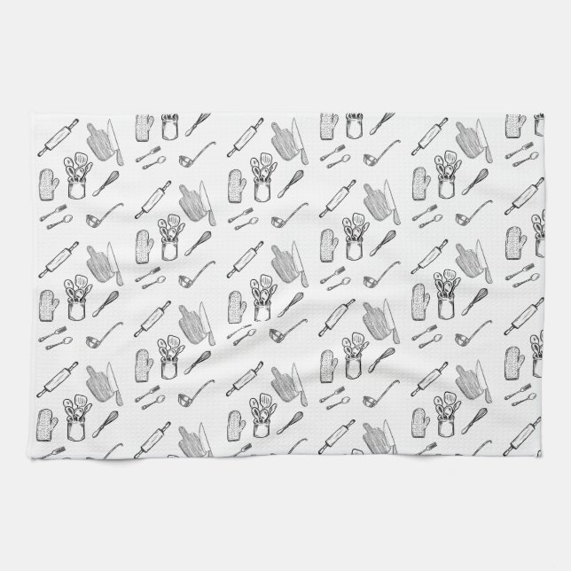 dishcloth - kitchen utensils tea towel (Horizontal)