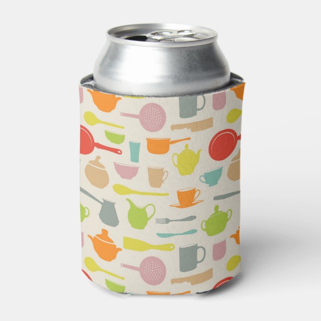 Dishes Pattern Can Cooler (Can Front)