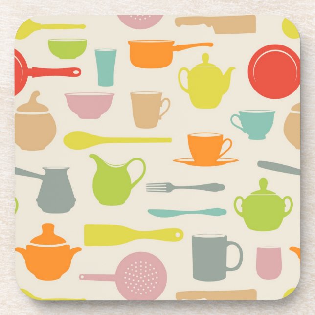 Dishes Pattern Coaster (Front)