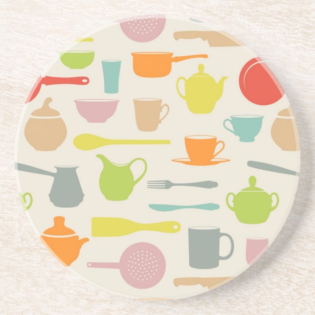 Dishes Pattern Coaster (Front)