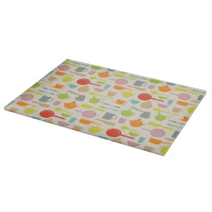 Dishes Pattern Cutting Board