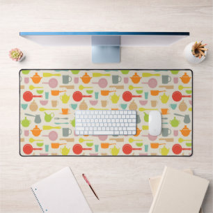 Dishes Pattern Desk Mat