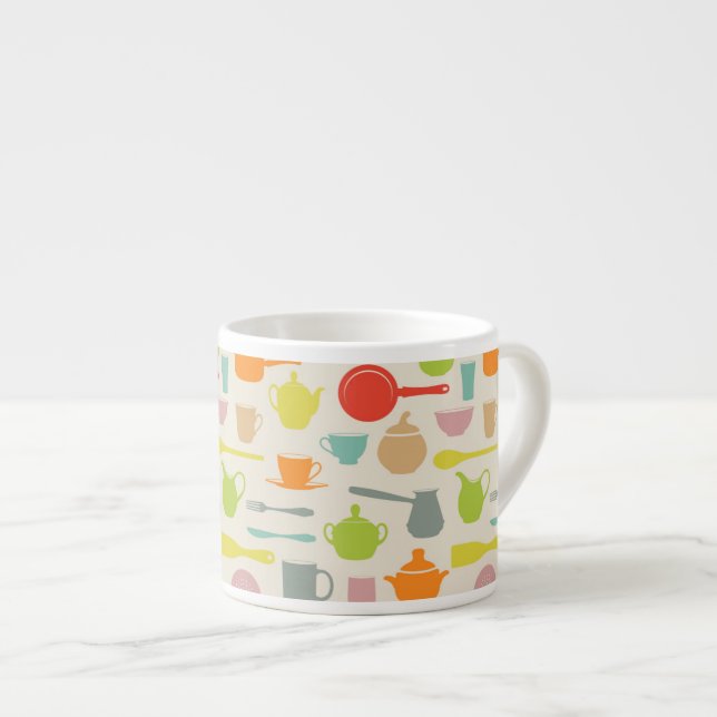 Dishes Pattern Espresso Cup (Front Right)