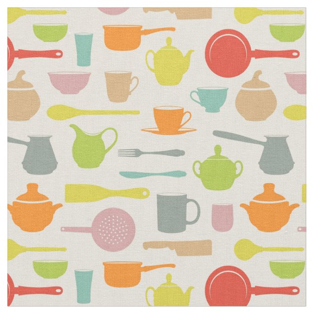 Dishes Pattern Fabric (Close Up)