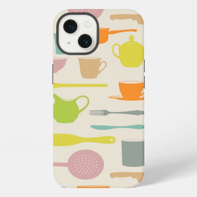 Dishes Pattern iPhone Case (Back)
