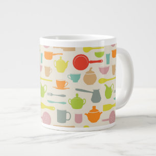 Dishes Pattern Large Coffee Mug