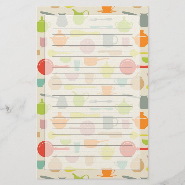 Dishes Pattern Stationery (Front)