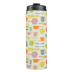 Dishes Pattern Thermal Tumbler