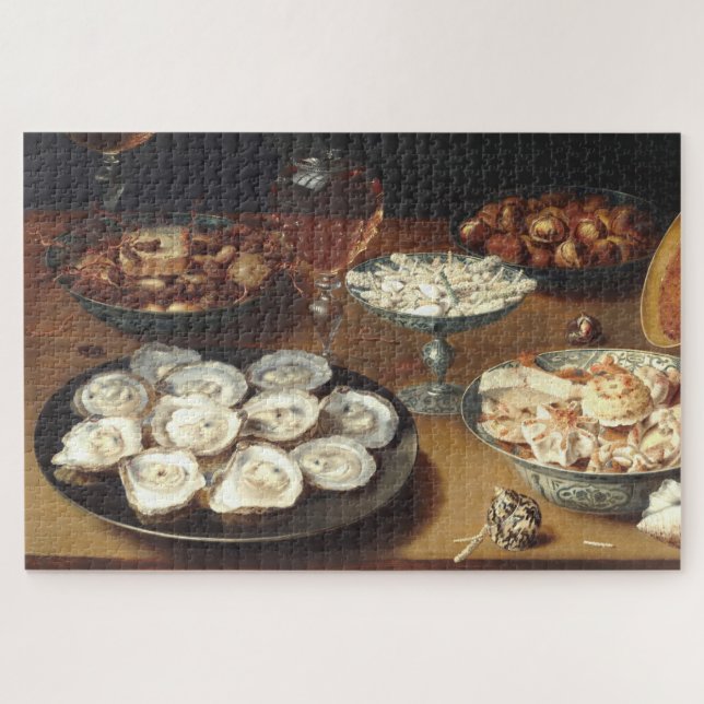 Dishes with Oysters... Flemish Art Jigsaw Puzzle (Horizontal)