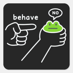Dishonest Frog Frog Meme Behave No Cartoon  Square Sticker