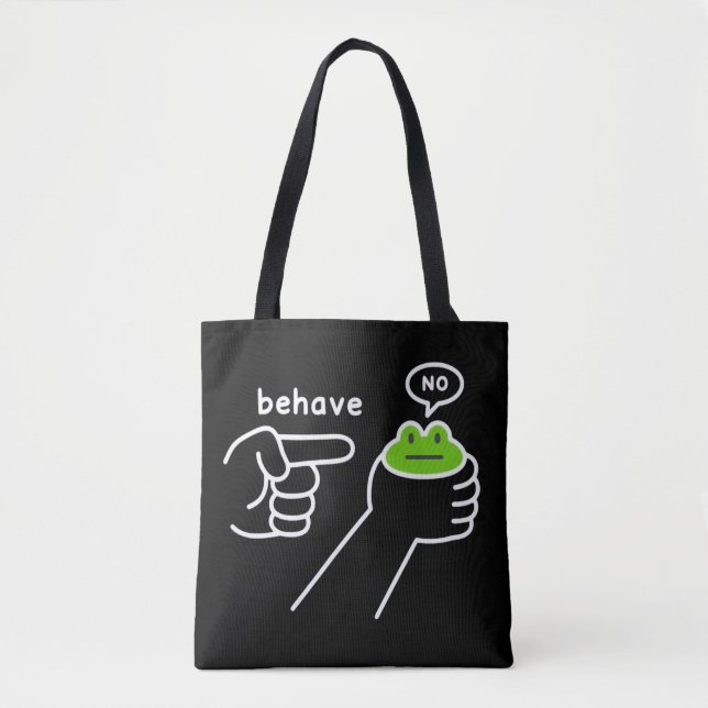 Dishonest Frog Frog Meme Behave No Cartoon  Tote Bag (Front)