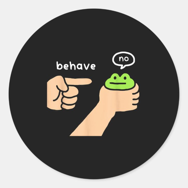 Dishonest Frog Funny Frog Meme Behave No Animals J Classic Round Sticker (Front)