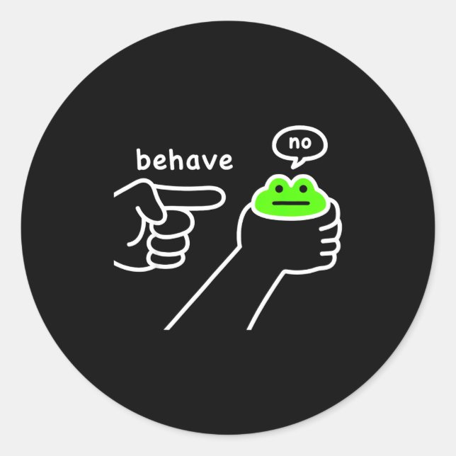 Dishonest Frog Funny Frog Meme Behave No Cartoon D Classic Round Sticker (Front)
