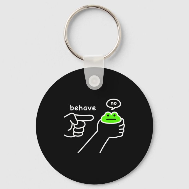 Dishonest Frog Funny Frog Meme Behave No Cartoon D Key Ring (Front)