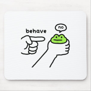 Dishonest Frog Funny Frog Meme Behave No Cartoon D Mouse Mat