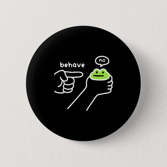 Dishonest Frog Funny Frog Meme Behave No Cartoon M 6 Cm Round Badge (Front)
