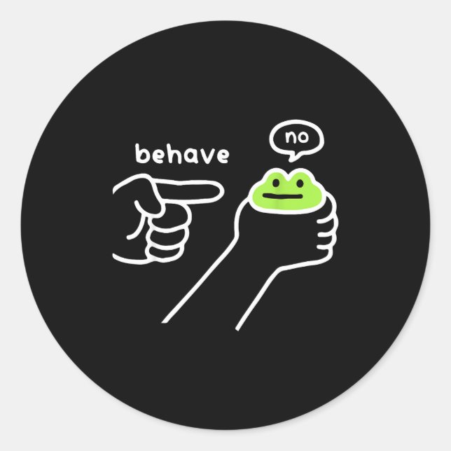 Dishonest Frog Funny Frog Meme Behave No Cartoon M Classic Round Sticker (Front)