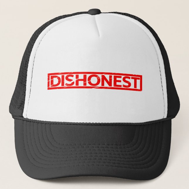 Dishonest Stamp Trucker Hat (Front)