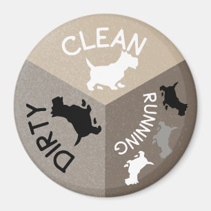 Dishwasher Clean Dirty Cute Pet Dog Puppy Magnet