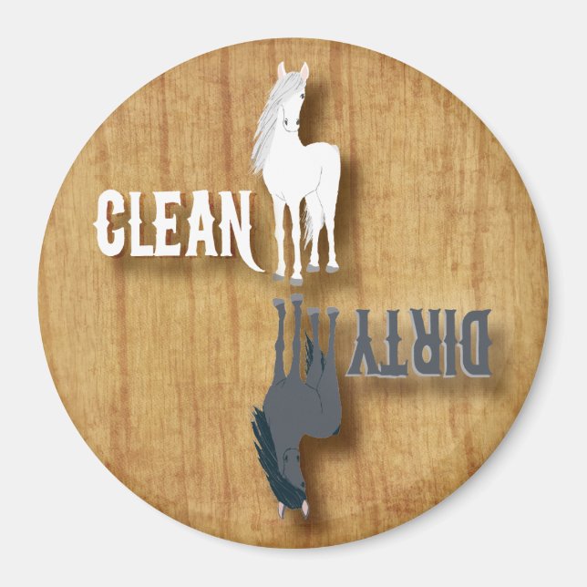 Dishwasher Clean Dirty Dishes Chores Horse Equine Magnet (Front)